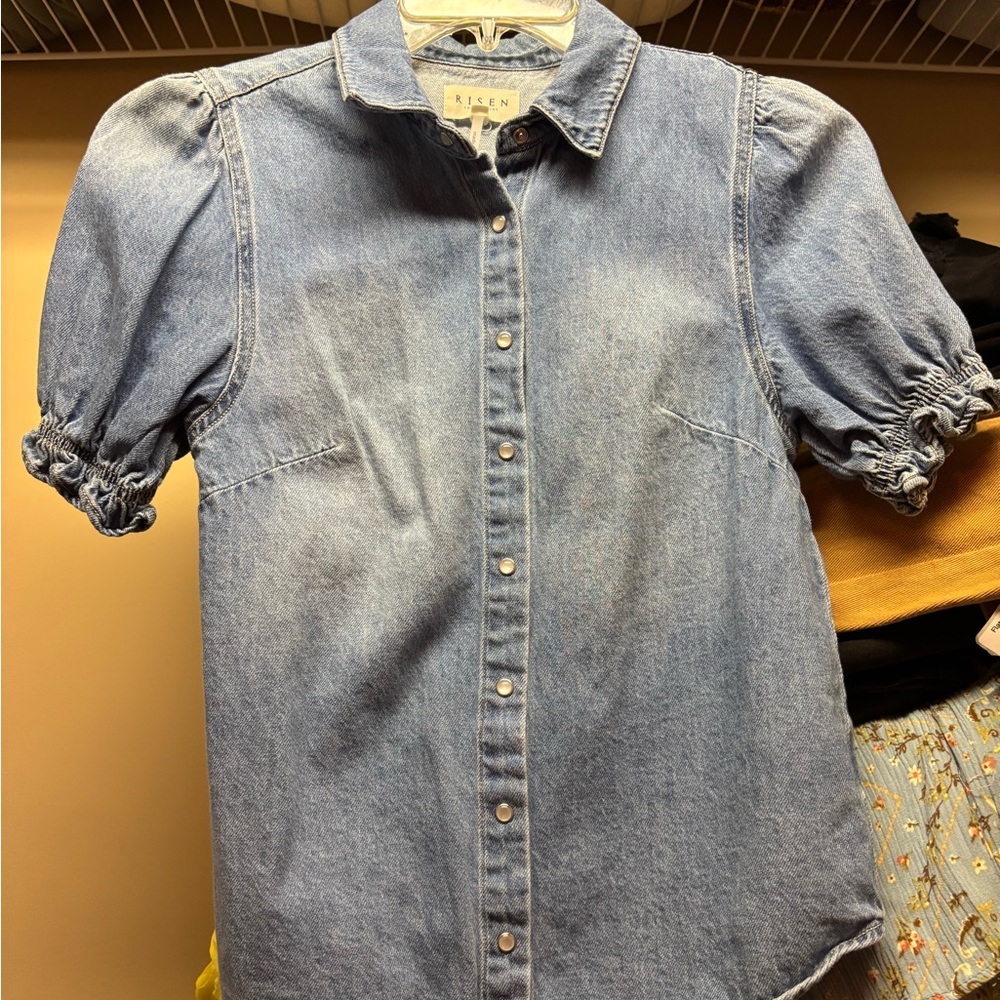 Blue Denim Women’s Snap Shirt
